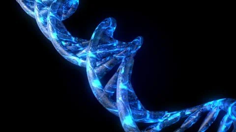 DNA code. Abstract 3d polygonal wireframe DNA molecule helix spiral. Illustrazione stock
