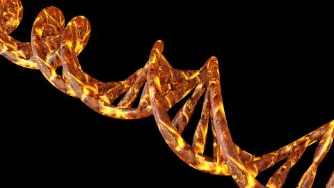 DNA code. Abstract 3d polygonal wireframe DNA molecule helix spiral. Stock-Illustration