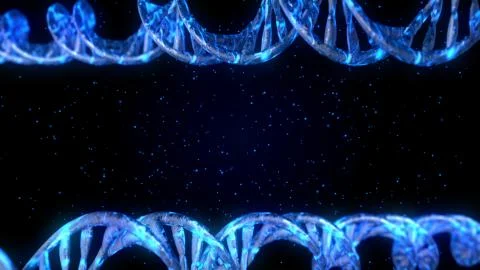 DNA code. Abstract 3d polygonal wireframe DNA molecule helix spiral. Illustrazione stock