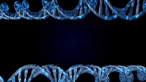 DNA code. Abstract 3d polygonal wireframe DNA molecule helix spiral. Stock Illustration