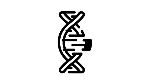Dna code black icon animation Stock Footage 156647984