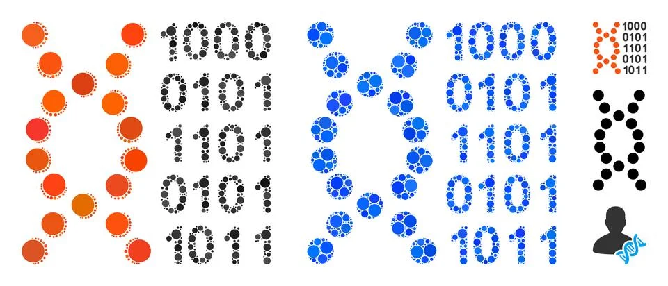 DNA Code Composition Icon of Circle Dots イラスト素材
