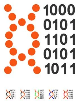 DNA Code Flat Icon イラスト素材