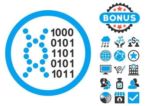 DNA Code Flat Vector Icon with Bonus Illustrazione stock