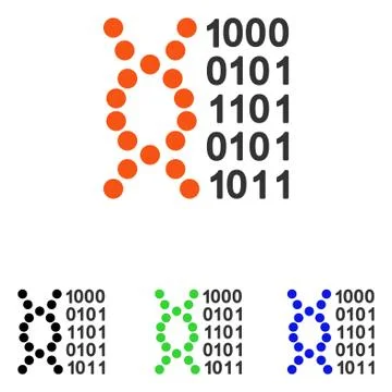 DNA Code Flat Vector Icon イラスト素材