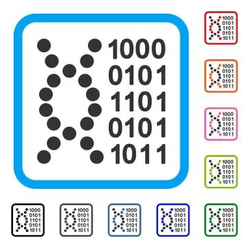 DNA Code Framed Icon イラスト素材