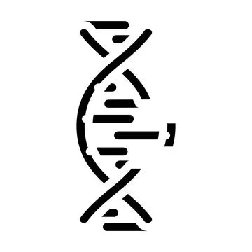 Dna code glyph icon vector isolated illustration Stock Illustration