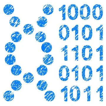 DNA Code Grunge Icon Stock Illustration