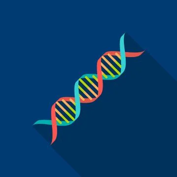 DNA code icon flat. Single medicine icon from the big medical, healthcare flat. Illustration