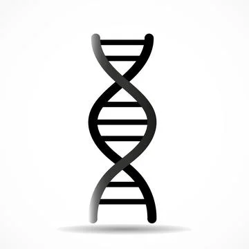 DNA code icon isolated on white background, science concept. Vector illustr.. Illustration