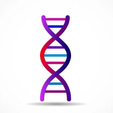 DNA code icon isolated on white background, science concept. Vector illustr.. Illustration