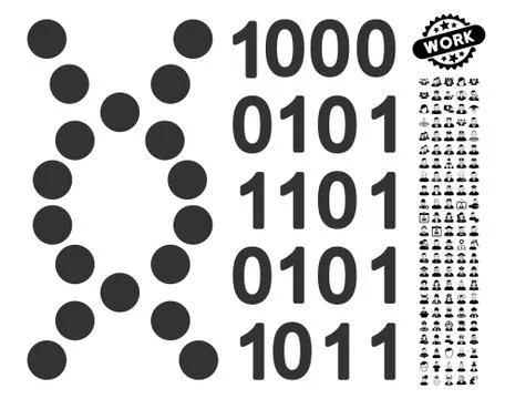 DNA Code Icon with People Bonus イラスト素材