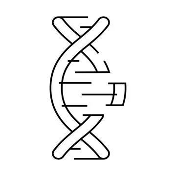 Dna code line icon vector isolated illustration Stock Illustration