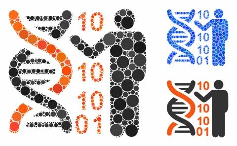 DNA code report Composition Icon of Round Dots イラスト素材