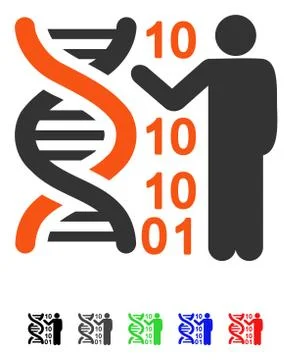 DNA Code Report Flat Icon Stock Illustration