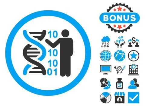 DNA Code Report Flat Vector Icon with Bonus イラスト素材