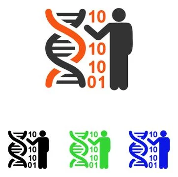 DNA Code Report Flat Vector Icon Illustrazione stock
