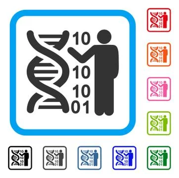 DNA Code Report Framed Icon Stock Illustration