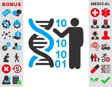 Dna Code Report Icon Stock Illustration