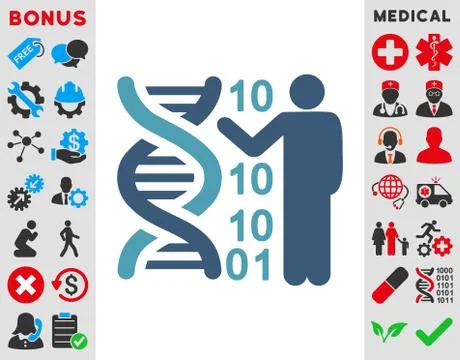 Dna Code Report Icon Stock Illustration