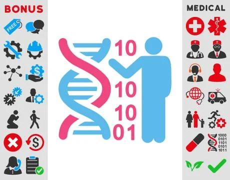 Dna Code Report Icon Stock Illustration