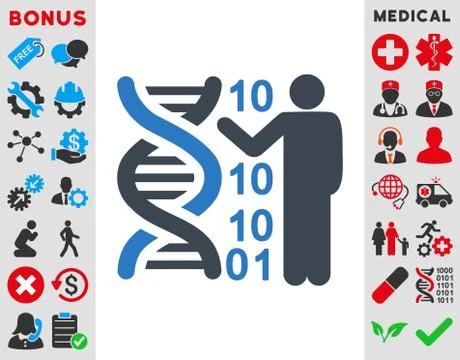 Dna Code Report Icon Stock Illustration