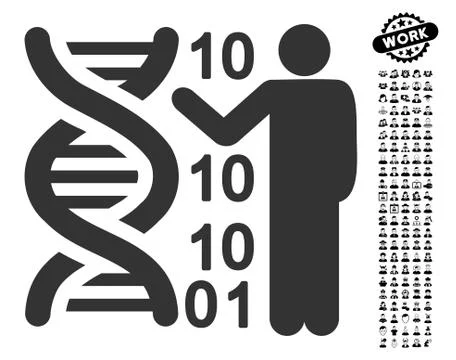 DNA Code Report Icon with Job Bonus Stock Illustration
