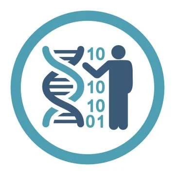 DNA Code Report Rounded Raster Icon Illustrazione stock