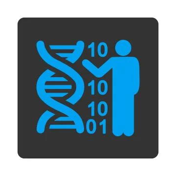 Dna Code Report Rounded Square Button Stock Illustration