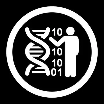 DNA Code Report Rounded Vector Icon Illustrazione stock