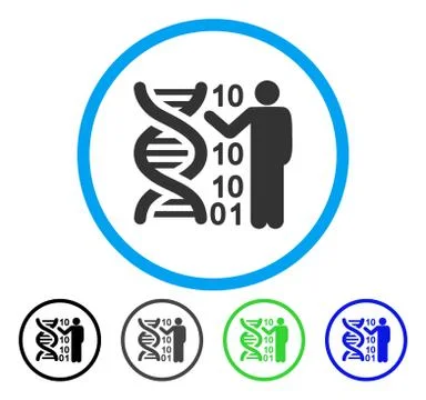 DNA Code Report Rounded Vector Icon Stock Illustration