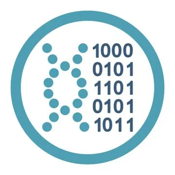 DNA Code Rounded Raster Icon Illustration
