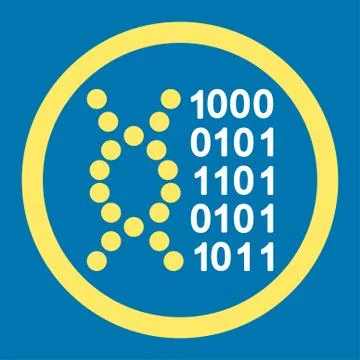DNA Code Rounded Vector Icon Illustration