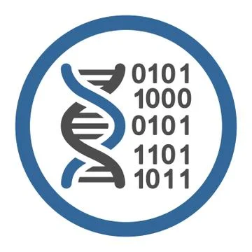DNA Code Rounded Vector Icon 스톡 일러스트