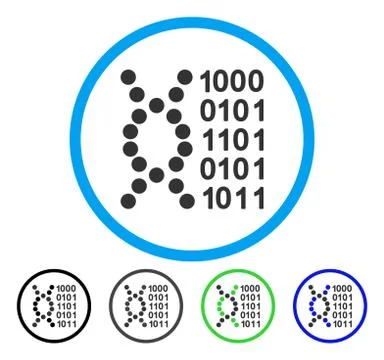 DNA Code Rounded Vector Icon 스톡 일러스트