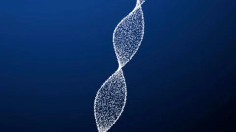 DNA code structure with glow. Science concept background. Nano technology. 3d Illustrazione stock