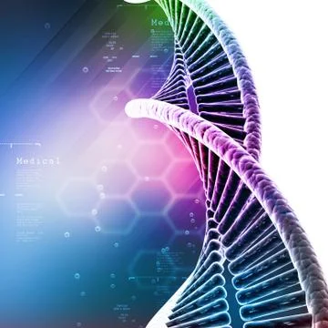 DNA in color background Illustrazione stock