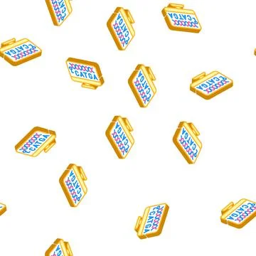 Dna on computer screen isometric icon seamless pattern Illustrazione stock