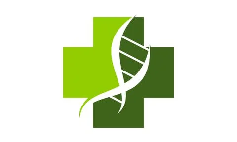 DNA Cross Logo Design Template Vector Stock Illustration