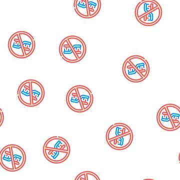 Dna crossed out mark vector seamless pattern Illustrazione stock