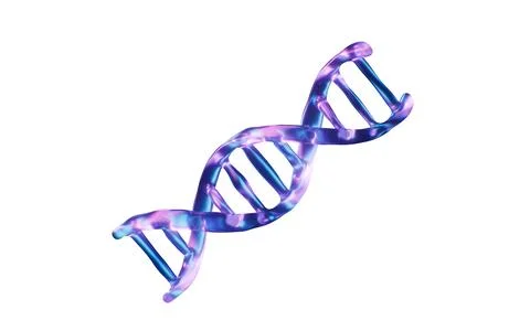 DNA with dark neon light effect, 3d rendering. Stock Illustration