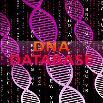 Dna Database Means Genetic Data 3d Illustration Illustrazione stock