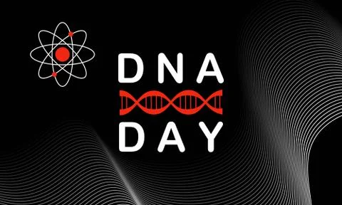 DNA day typography poster. Science concept vector illustration in modern colo 库存插图
