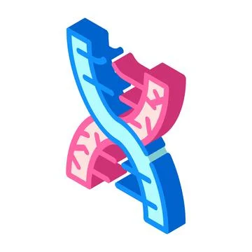 Dna decay isometric icon vector sign illustration Stock Illustration