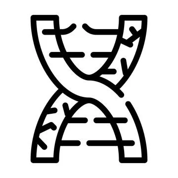 Dna decay line icon vector black illustration Stock Illustration