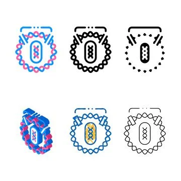 Dna decoding for future vaccine color icon variations vector Stock Illustration