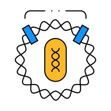 Dna decoding for future vaccine icon color illustration Illustrazione stock