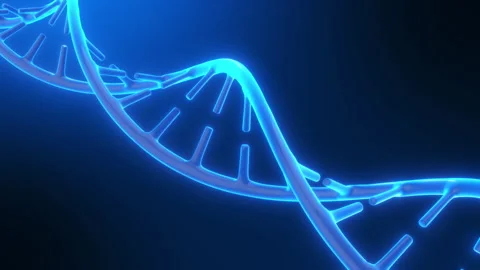DNA deoxyribonucleic acid 3d render helix. Genetic modeling technology concept o Stock Footage 259875176