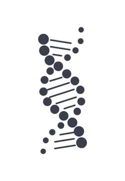 DNA Deoxyribonucleic Acid Chain Logo Design Icon Stock Illustration