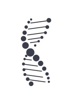 DNA Deoxyribonucleic Acid Chain Logo Design Icon Stock Illustration
